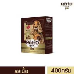 Petto Gold อาหารสุนัขโตอายุ 1 ปี+ รสเนื้อ แบบกล่อง - ขนาด 400 กรัม