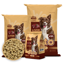 Jato Wow อาหารสุนัขโตอายุ 1 ปี+ รสตับ แบบถุง - ขนาด 20 กิโลกรัม